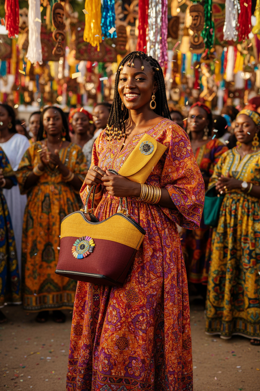 Bag & Wallet Set – Cultural Festival Scene