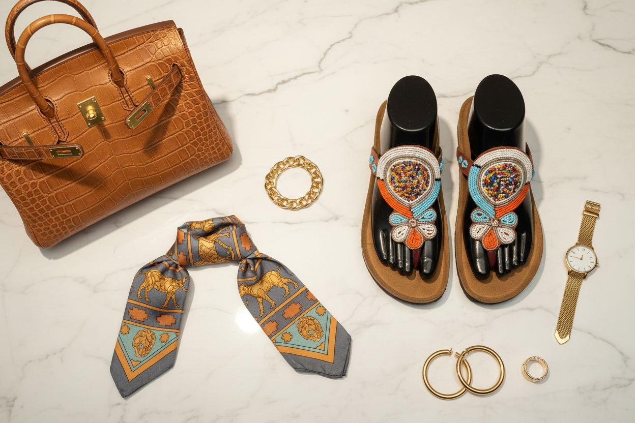 Beaded Maasai Flat Lay