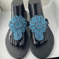 Blue Beaded Slippers