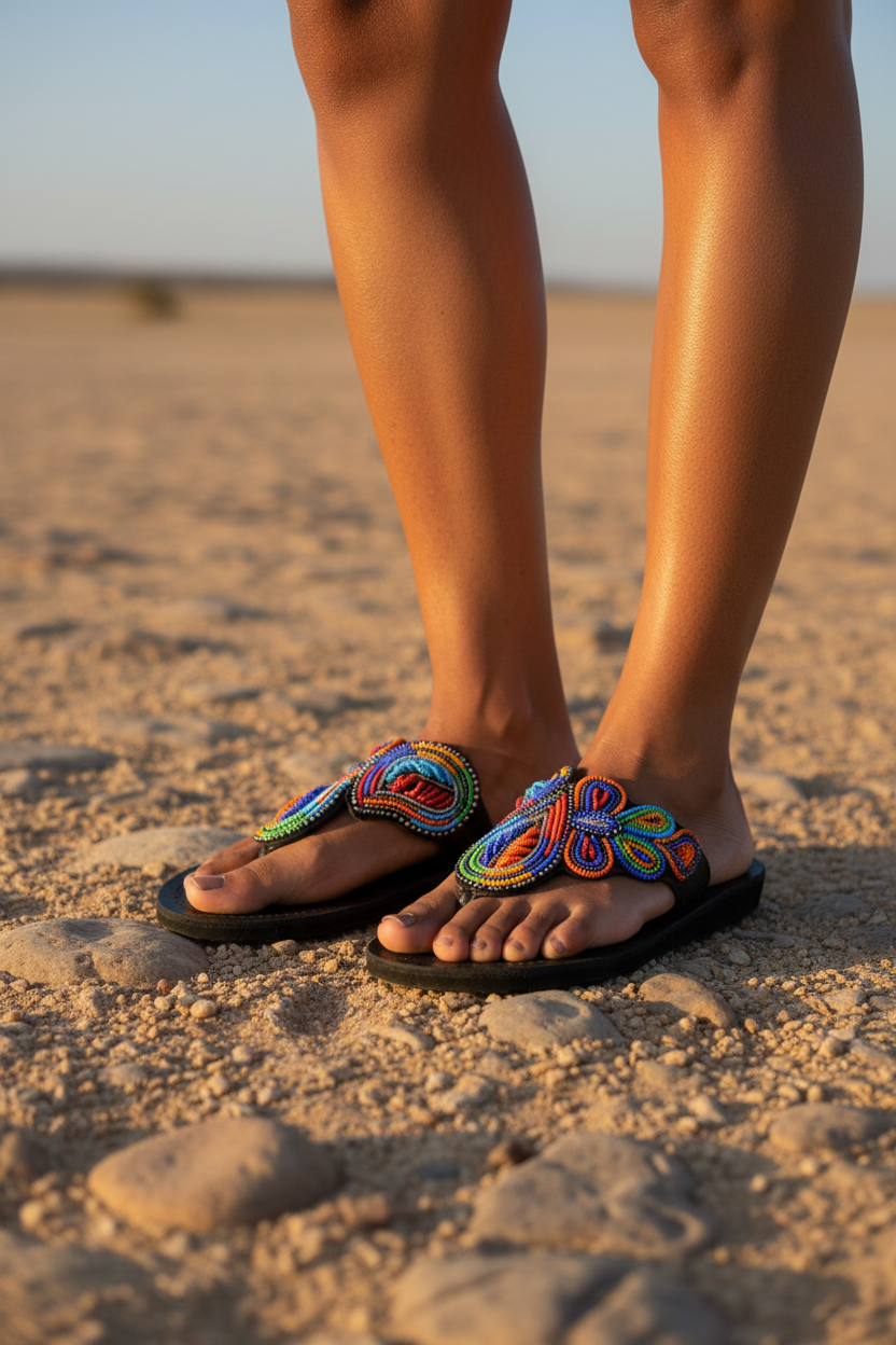 Dragonfly Massai Slippers lifestyle