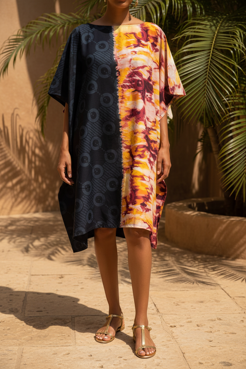 Navy Pink Boubou Detail