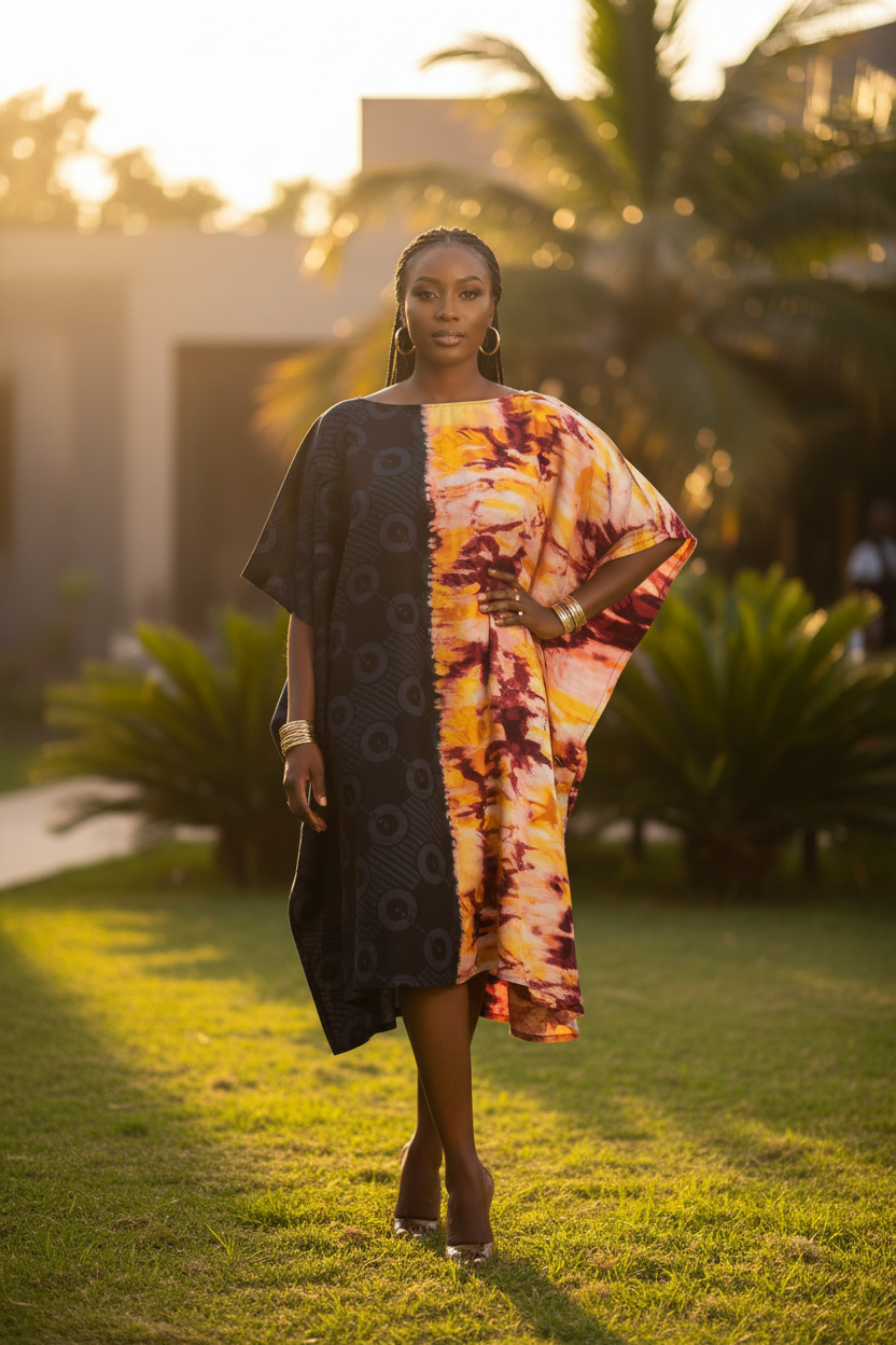 Navy Pink Boubou Full Body
