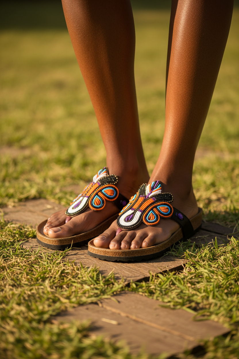 Orange Butterfly Sandals Lifestyle