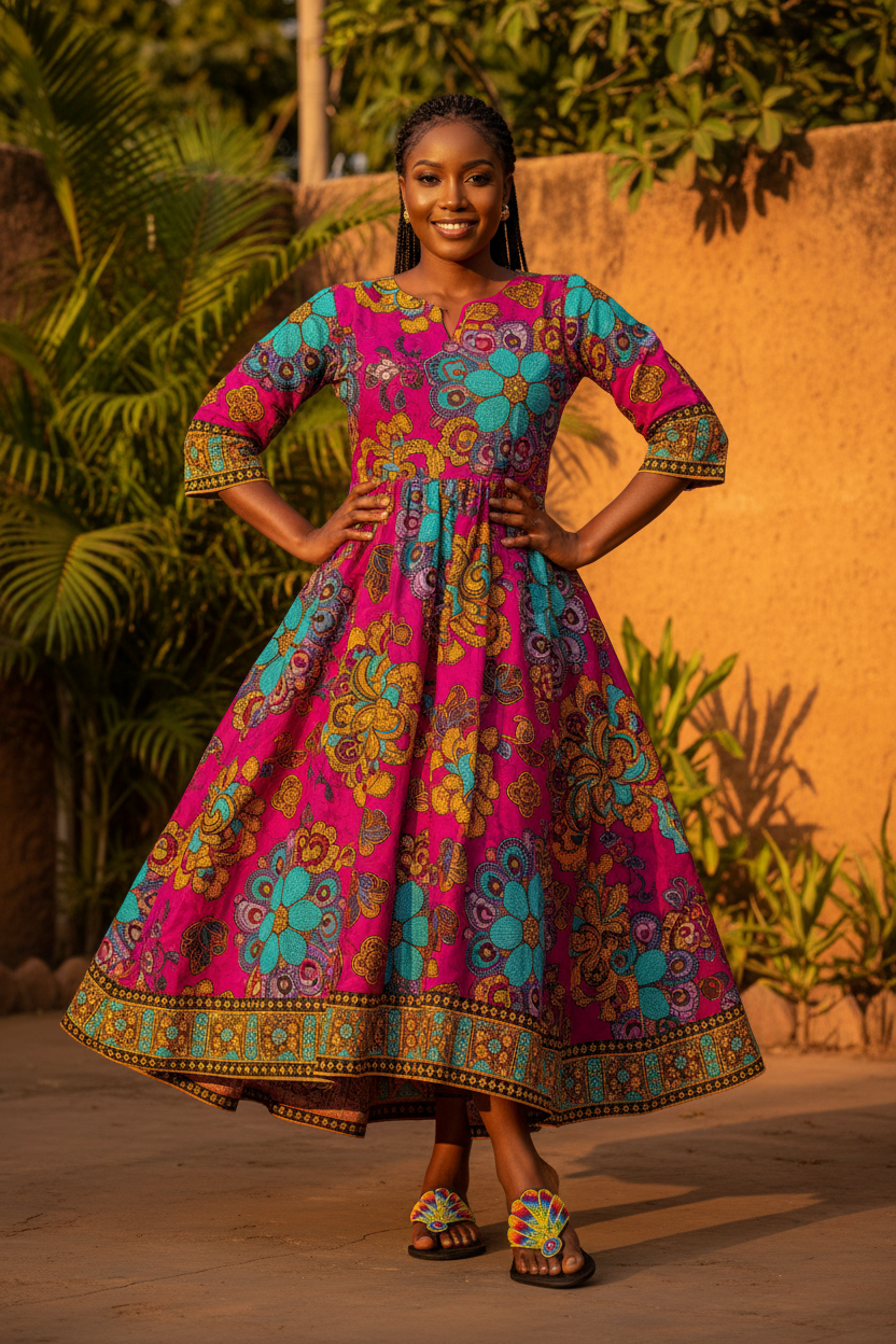 Peacock Massai Slippers full body lifestyle