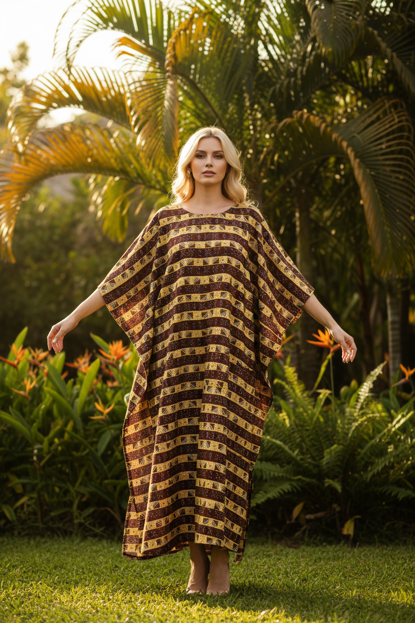 Striped Boubou - White Model Outdoor